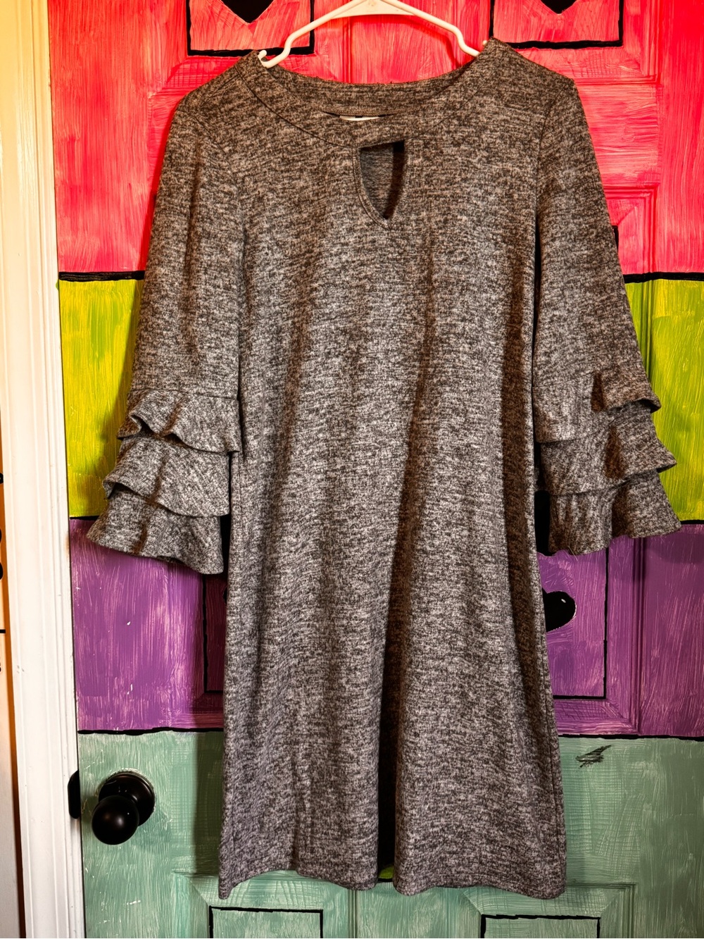 Tacera Heather Gray Knit Top